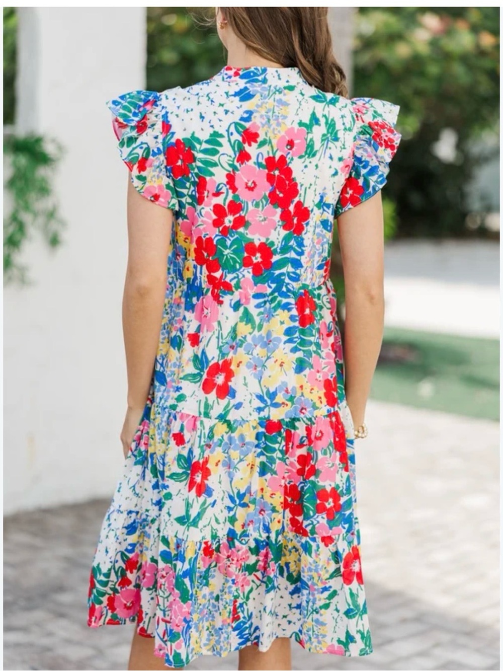 Shop the Mint multicolor Floral V-Neck Tiered Summer Dress NWOT Size XL - Picture 2 of 10